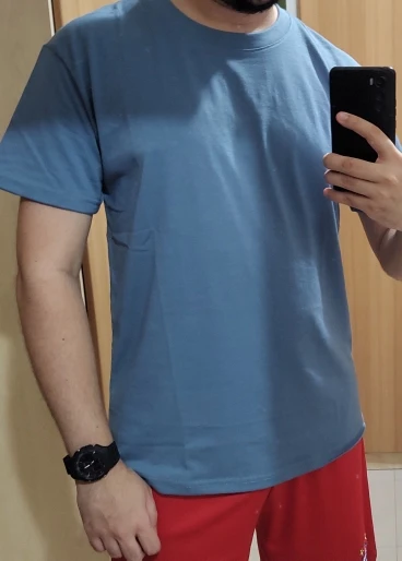 100% Cotton T-shirt Men Women Solid Color O Neck Short-sleeved Tops Summer Korean Loose Half-sleeve T Shirt Unisex M-4XL photo review