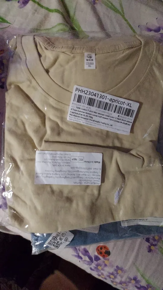 100% Cotton T-shirt Men Women Solid Color O Neck Short-sleeved Tops Summer Korean Loose Half-sleeve T Shirt Unisex M-4XL photo review