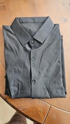 Men's Casual and Fashionable Long Sleeved Solid Color Shirt Non Ironing and Wrinkle Resistant Business Top photo review