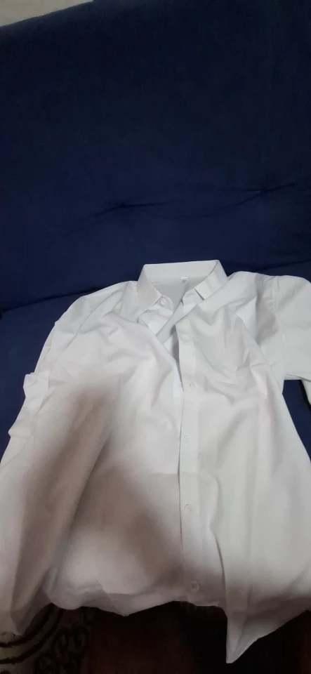 Men's Casual and Fashionable Long Sleeved Solid Color Shirt Non Ironing and Wrinkle Resistant Business Top photo review