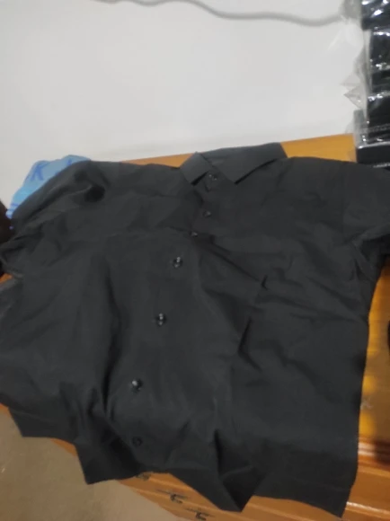 Men's Casual and Fashionable Long Sleeved Solid Color Shirt Non Ironing and Wrinkle Resistant Business Top photo review