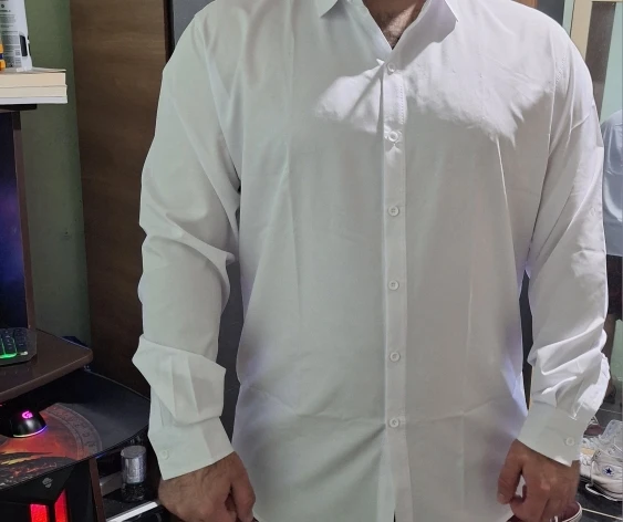 Men's Casual and Fashionable Long Sleeved Solid Color Shirt Non Ironing and Wrinkle Resistant Business Top photo review